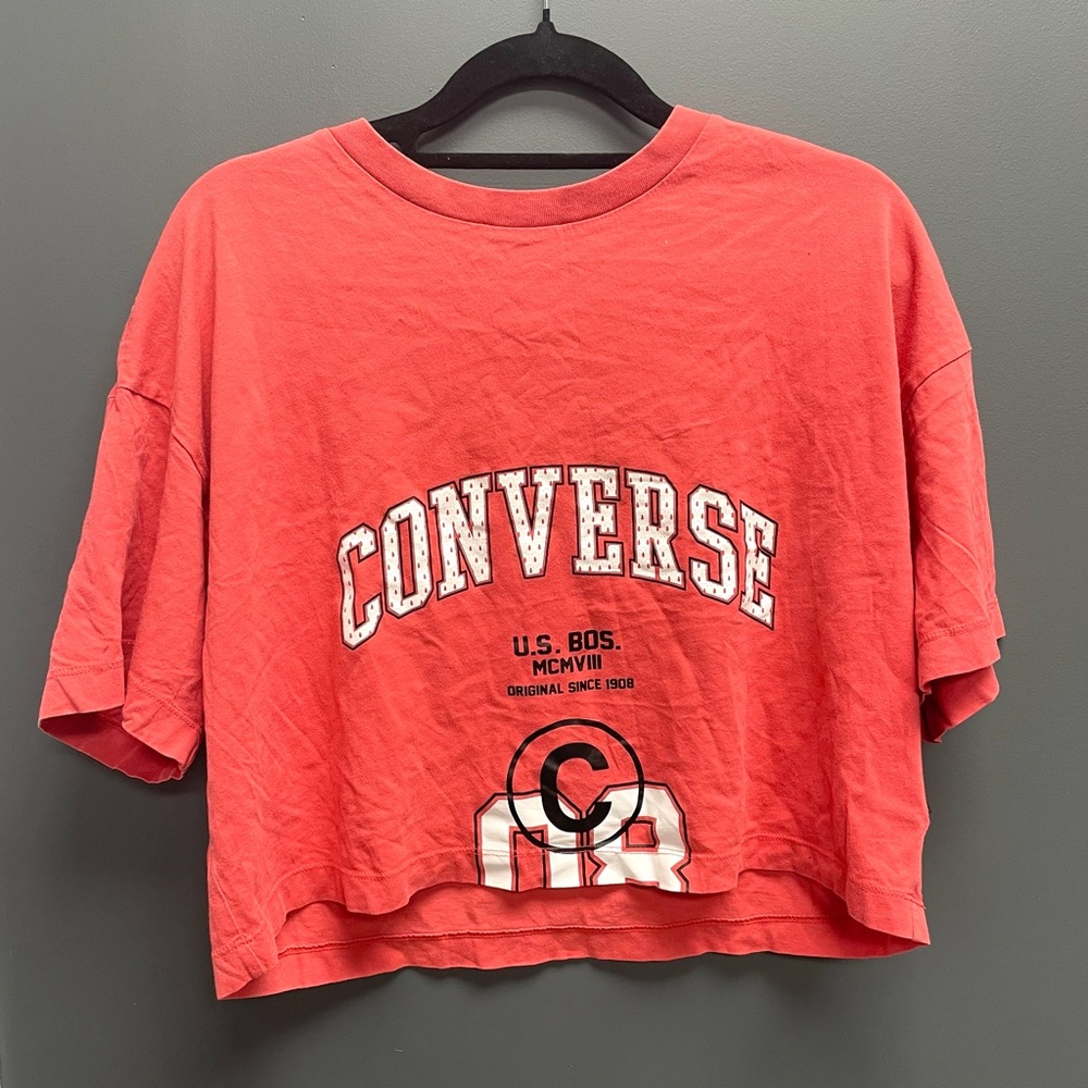 Red Converse Graphic Crop Top